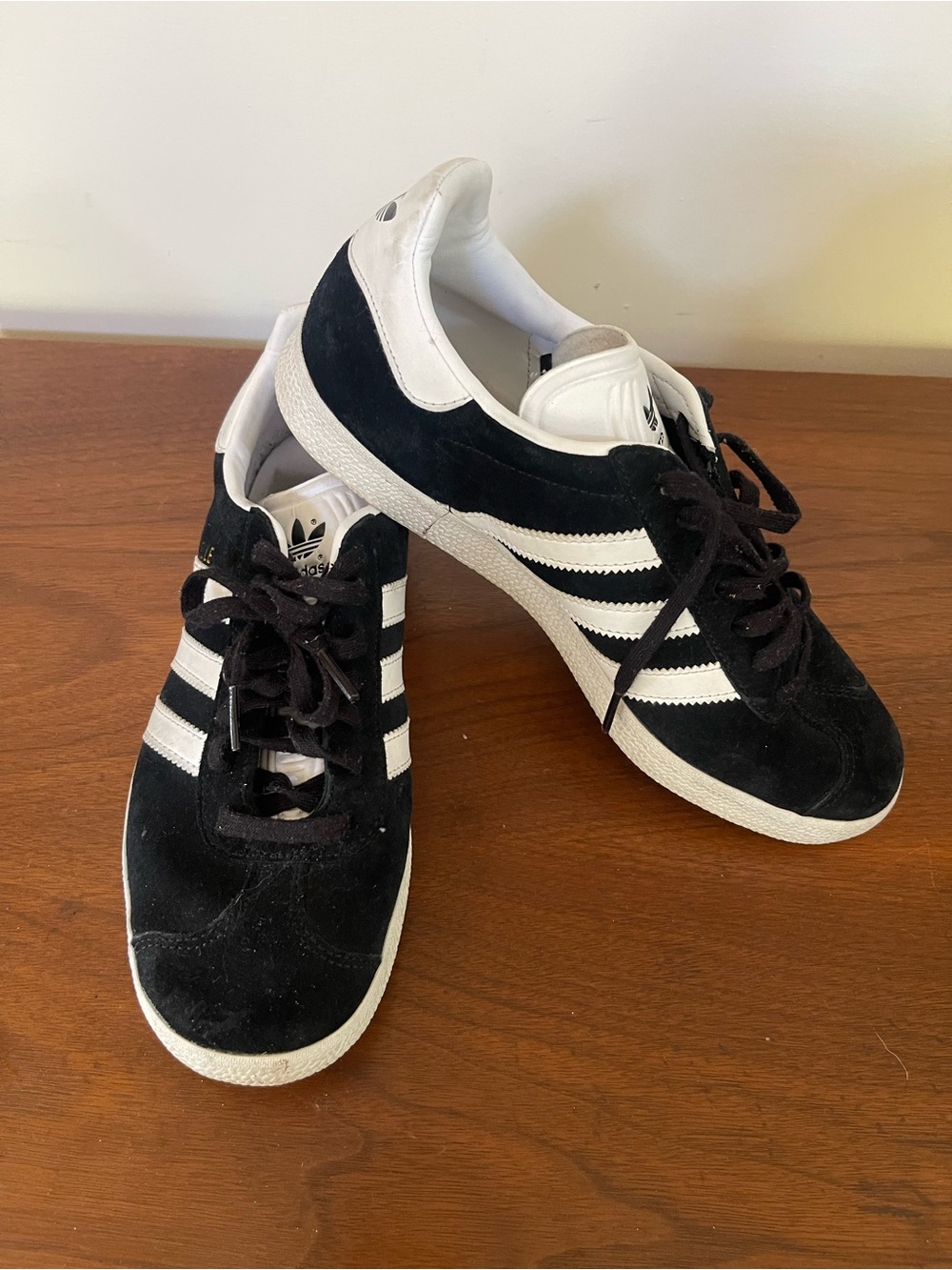 adidas Black and White Classic Suede Three-Stripe Sneakers